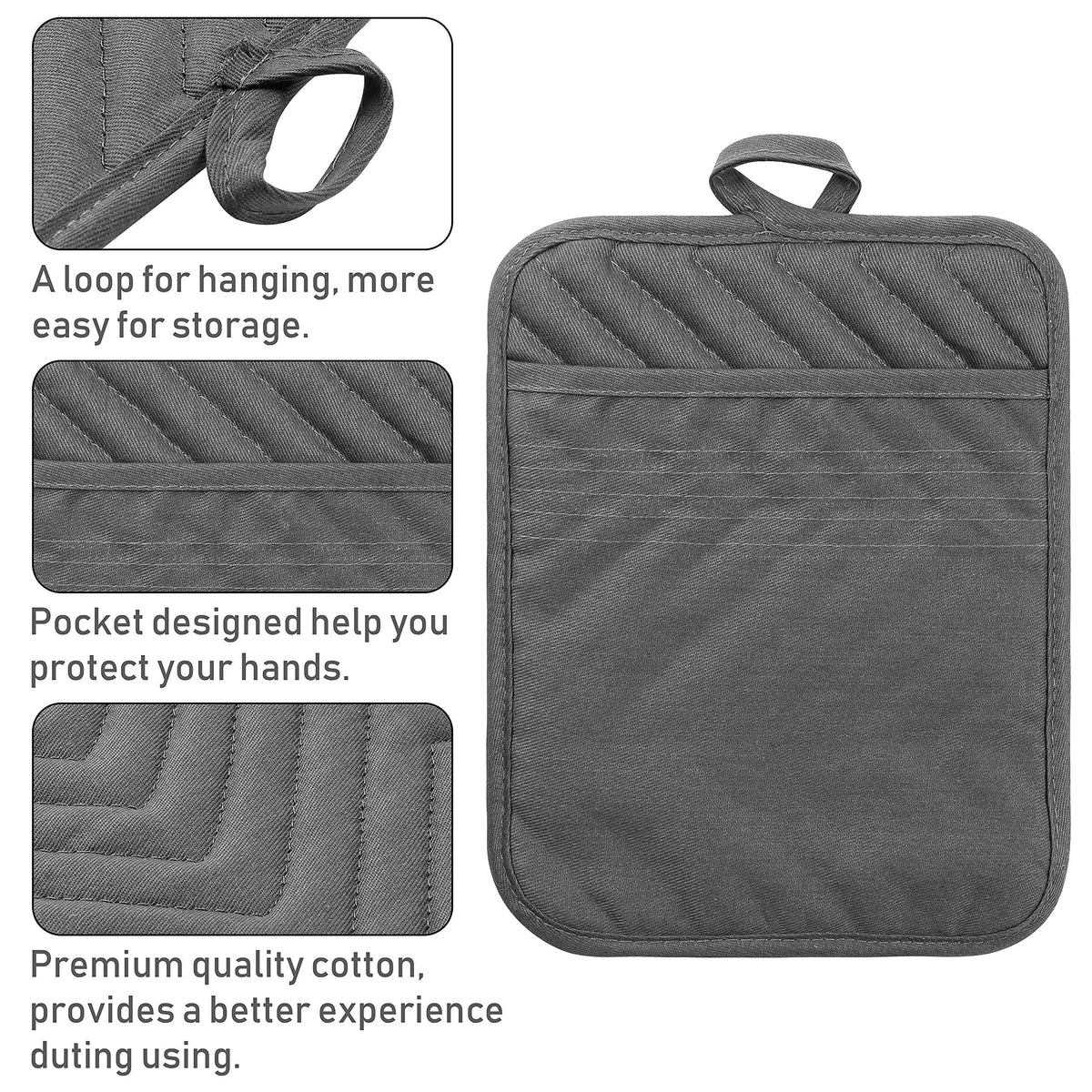 GROBRO7 multipurpose hot pad supports microwave splatter guard and spoon rest.