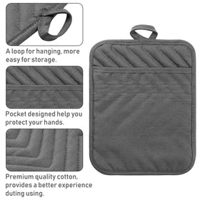 GROBRO7 multipurpose hot pad supports microwave splatter guard and spoon rest.