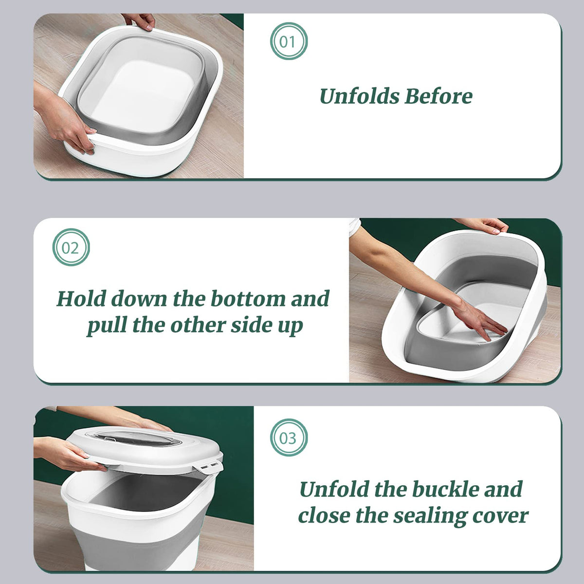 Gropecan airtight lid with silicone gasket seals moisture.