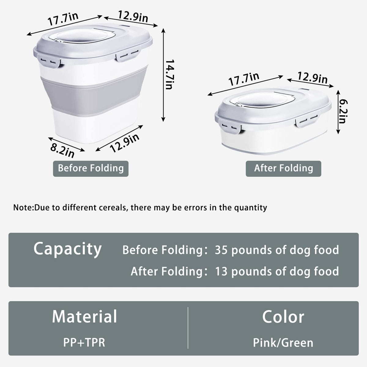 Gropecan collapsible container folded compact to save kitchen space.