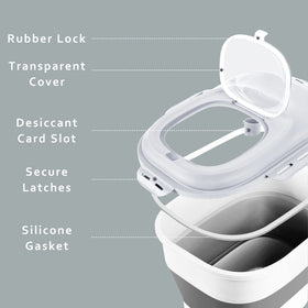 Gropecan container with wheels for easy pantry movement.