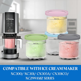 Gropecan Creami lids showing airtight seal for mess-free freezing.