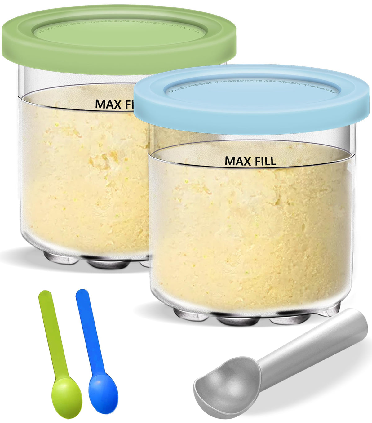 Gropecan Creami 16oz pints with sealed lids for secure storage.
