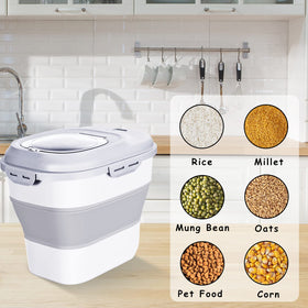 Gropecan transparent lid and measuring cup enable quick checks.