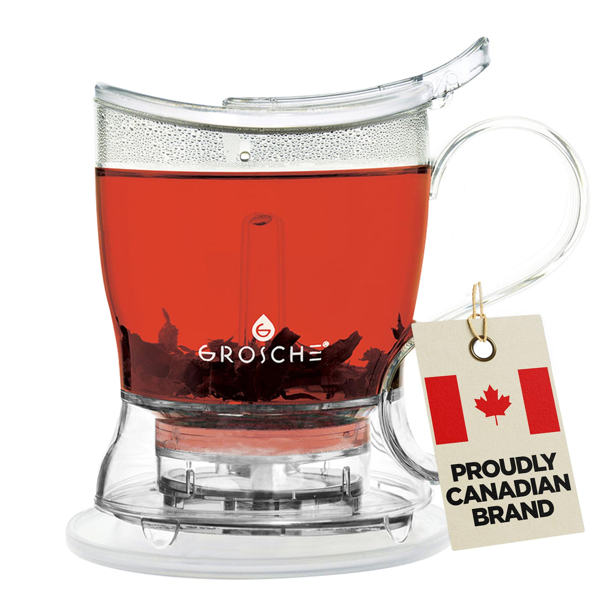 GROSCHE Aberdeen teapot with bottom-dispensing infuser for rich, easy brews.