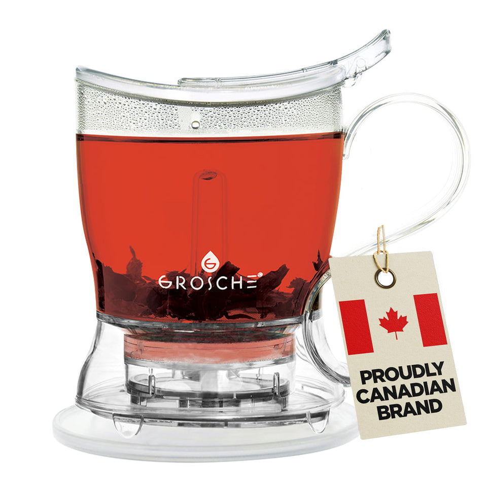 GROSCHE Aberdeen teapot with bottom-dispensing infuser for rich, easy brews.