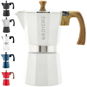 GROSCHE Milano 6-cup stovetop espresso maker ready for rich moka coffee at home.