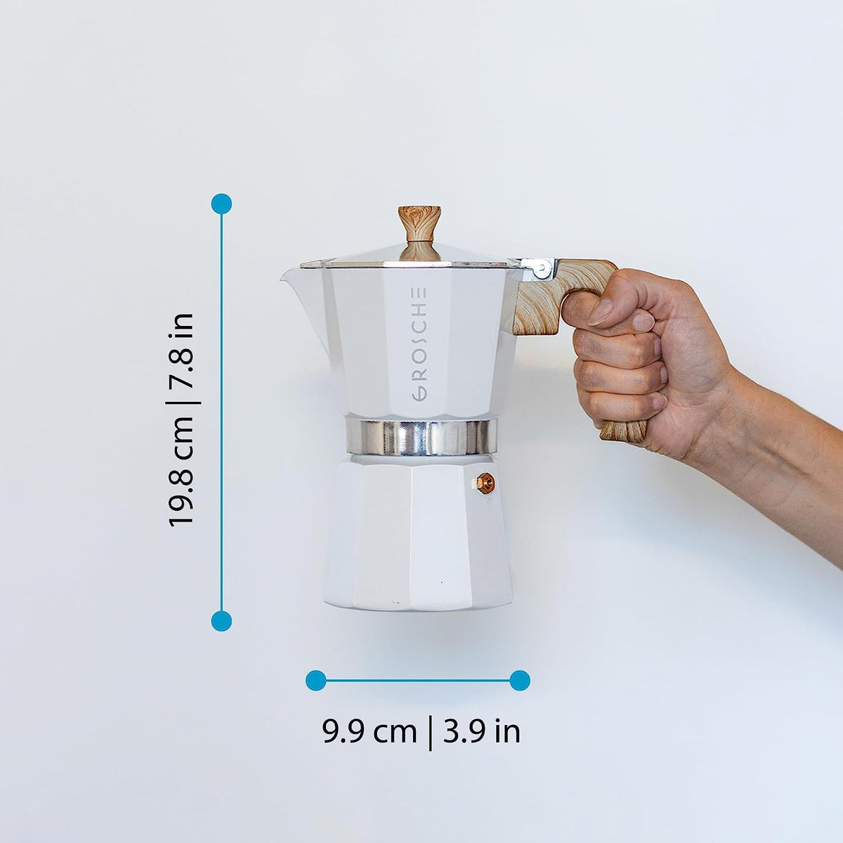 GROSCHE Milano classic moka pot design delivers authentic espresso-like flavor on stove tops.