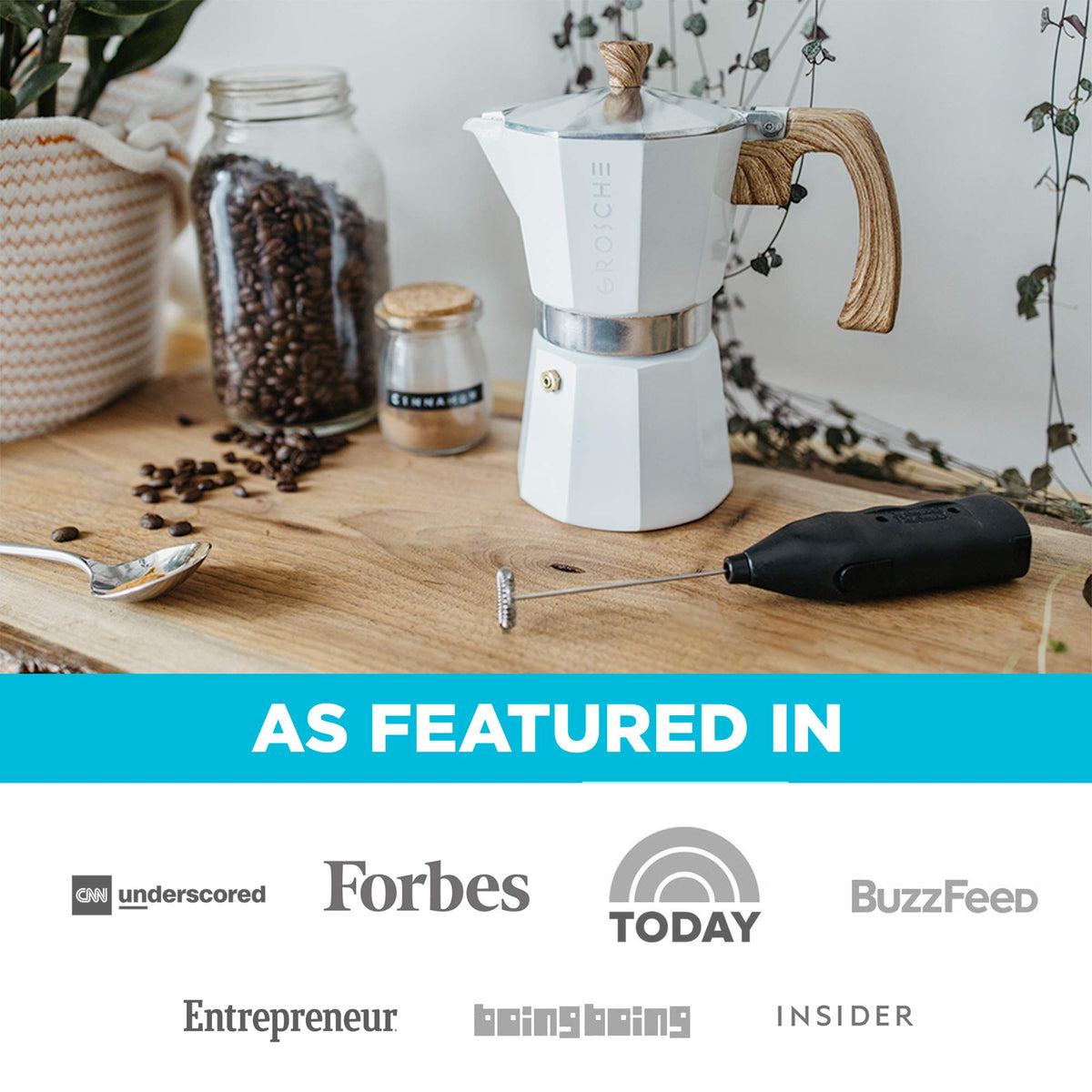 GROSCHE Milano milk steamers pair with the maker for café-style drinks at home.