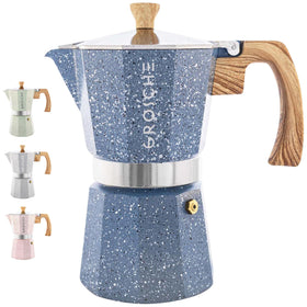 GROSCHE Milano 9-cup indigo moka pot front view for rich espresso