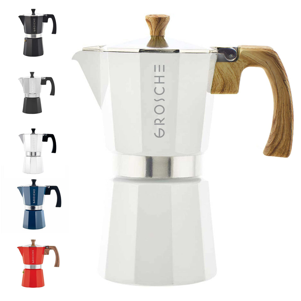 GROSCHE Milano Moka Pot 9-Cup viewed from top for rich home espresso.