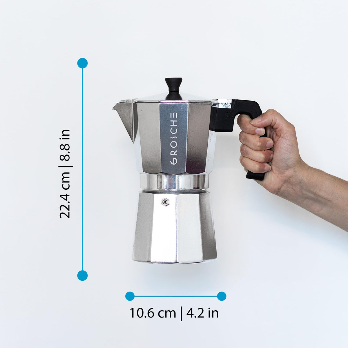 GROSCHE Milano Moka Pot with double-walled cups for stylish serving