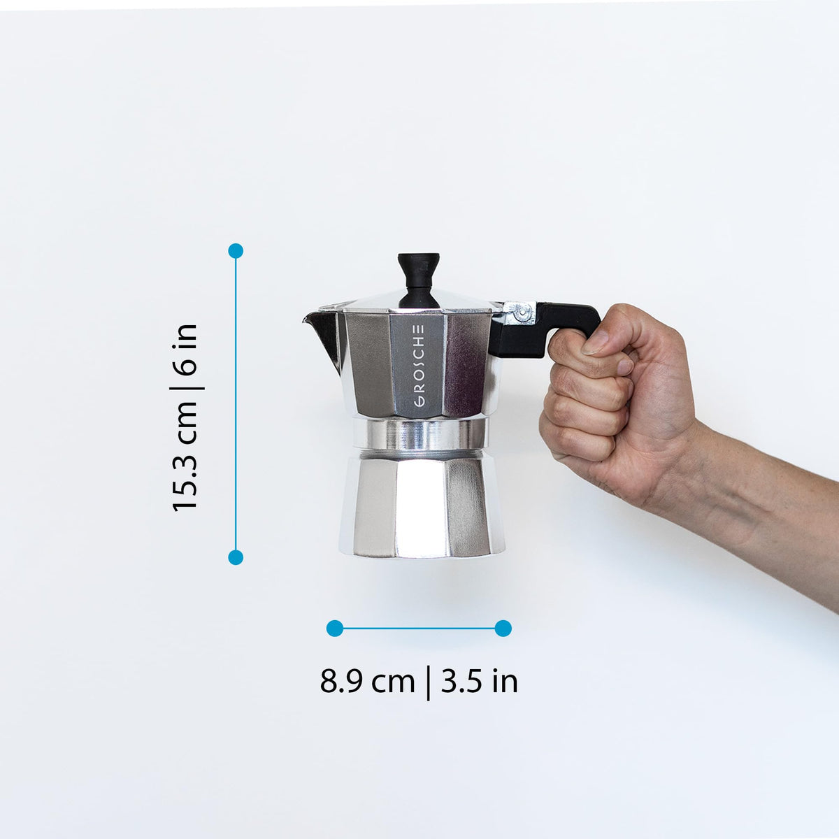 GROSCHE Milano Moka Pot Italian safety valve ensures security