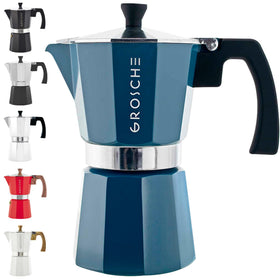 GROSCHE Milano Moka Pot on stove delivering rich moka espresso at home
