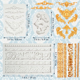 Grosun Baroque mold details for cake decoration on cupcakes.