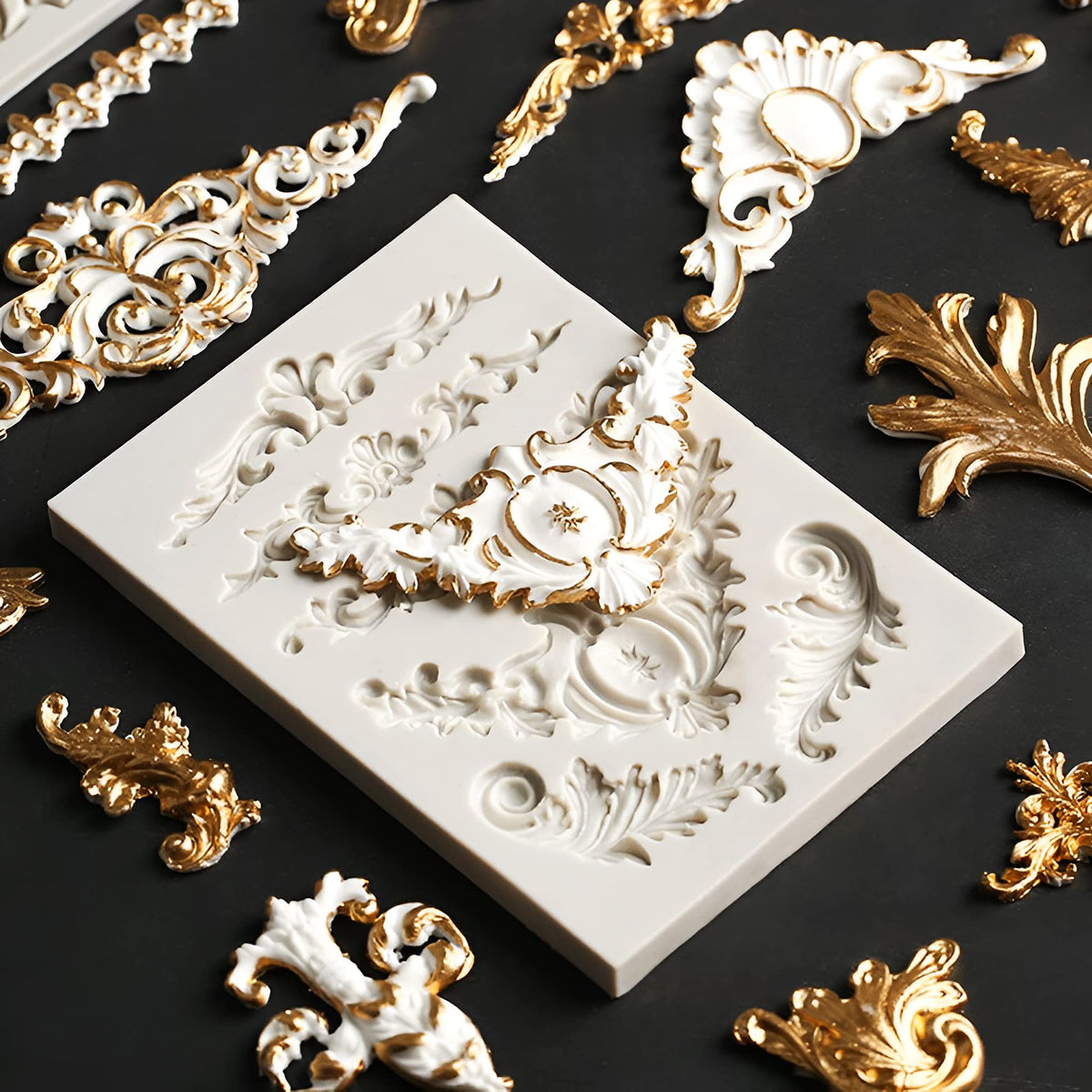 Grosun Baroque chocolate dessert mold for decorative treats.