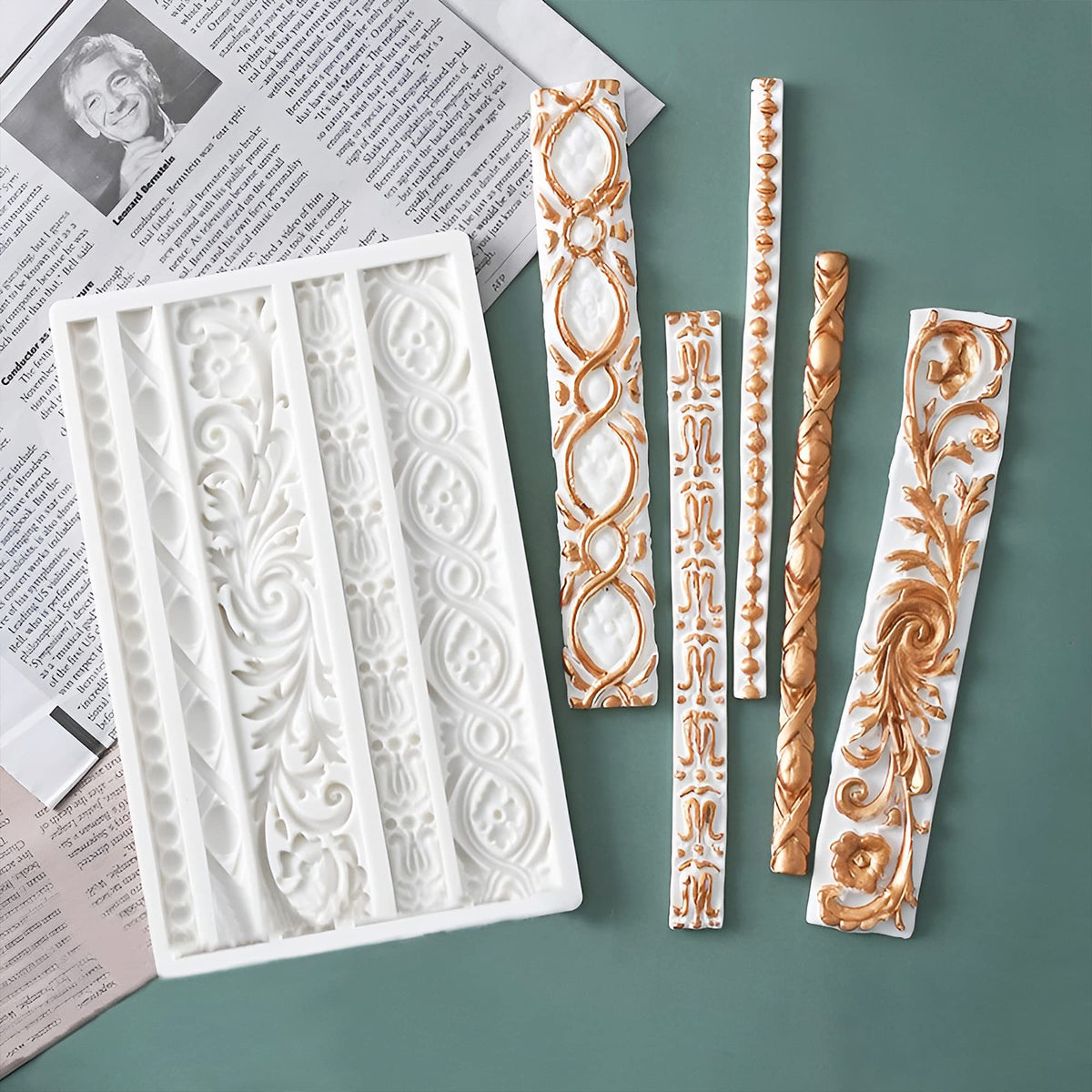 Grosun Baroque fondant and clay mold for DIY decorations.