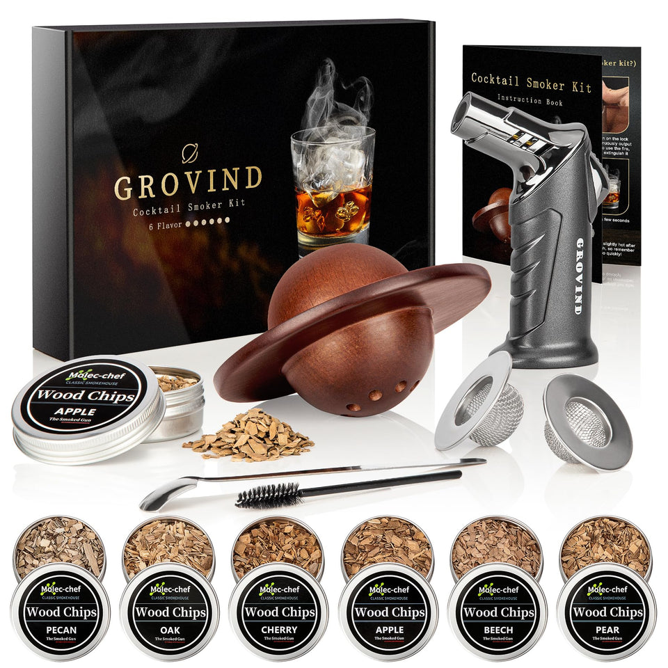 GroVind whiskey smoker kit assembly shows premium setup for rich smoky notes.