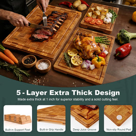 Grow Bou board features non-slip feet for steady chopping