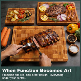 Grow Bou thick, smooth surface is gentler on knives