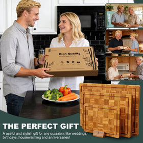 Grow Bou gift-ready bamboo cutting board set for holidays