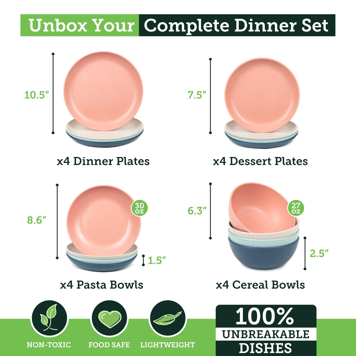 Grow Forward 27-ounce cereal bowls ideal for breakfasts