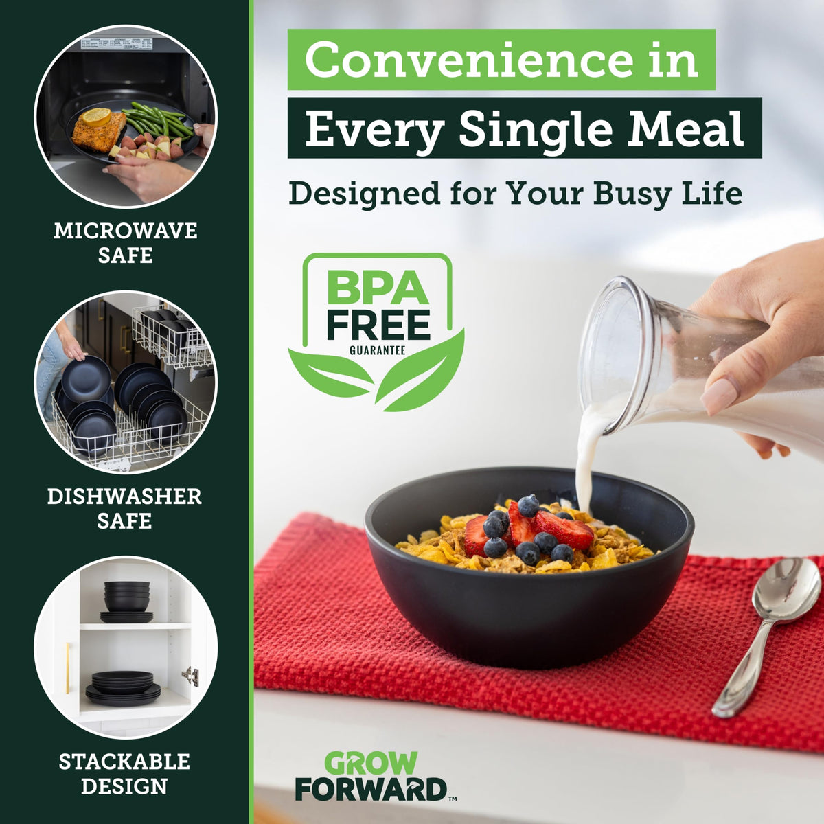 Grow Forward eco-friendly wheat straw set emphasizes modern aesthetics with a smaller footprint.