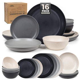 Grow Forward Moonlight dinner plates in a modern wheat straw design for everyday elegance