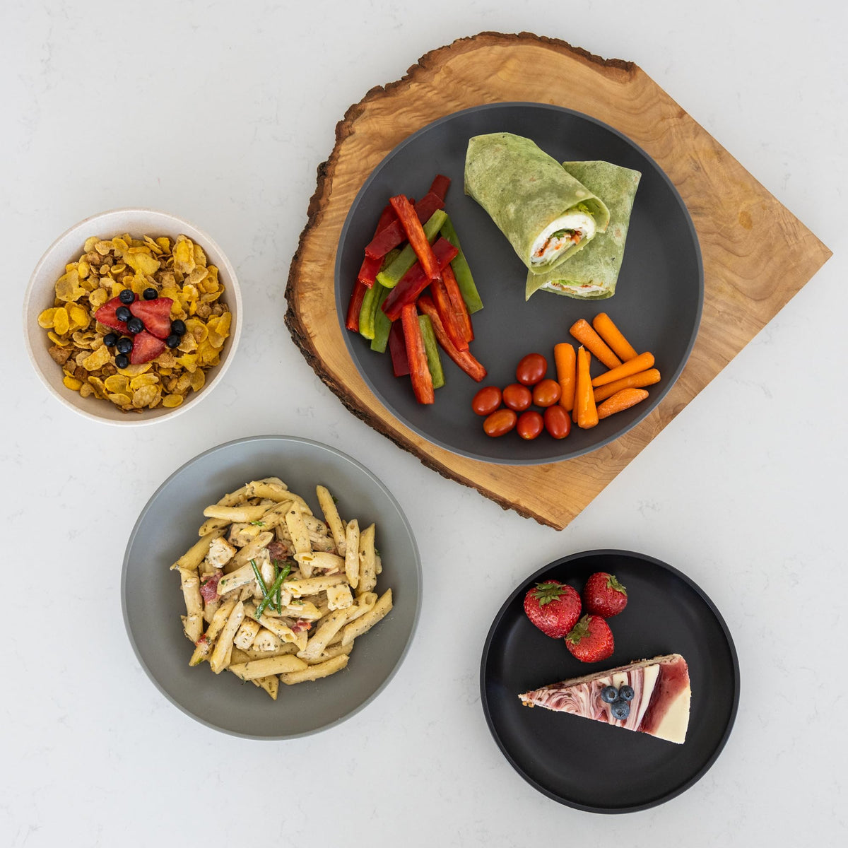 Grow Forward Moonlight unbreakable dishware withstands drops and dishwasher use