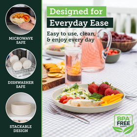 Grow Forward plates are dishwasher safe for easy cleanup after meals