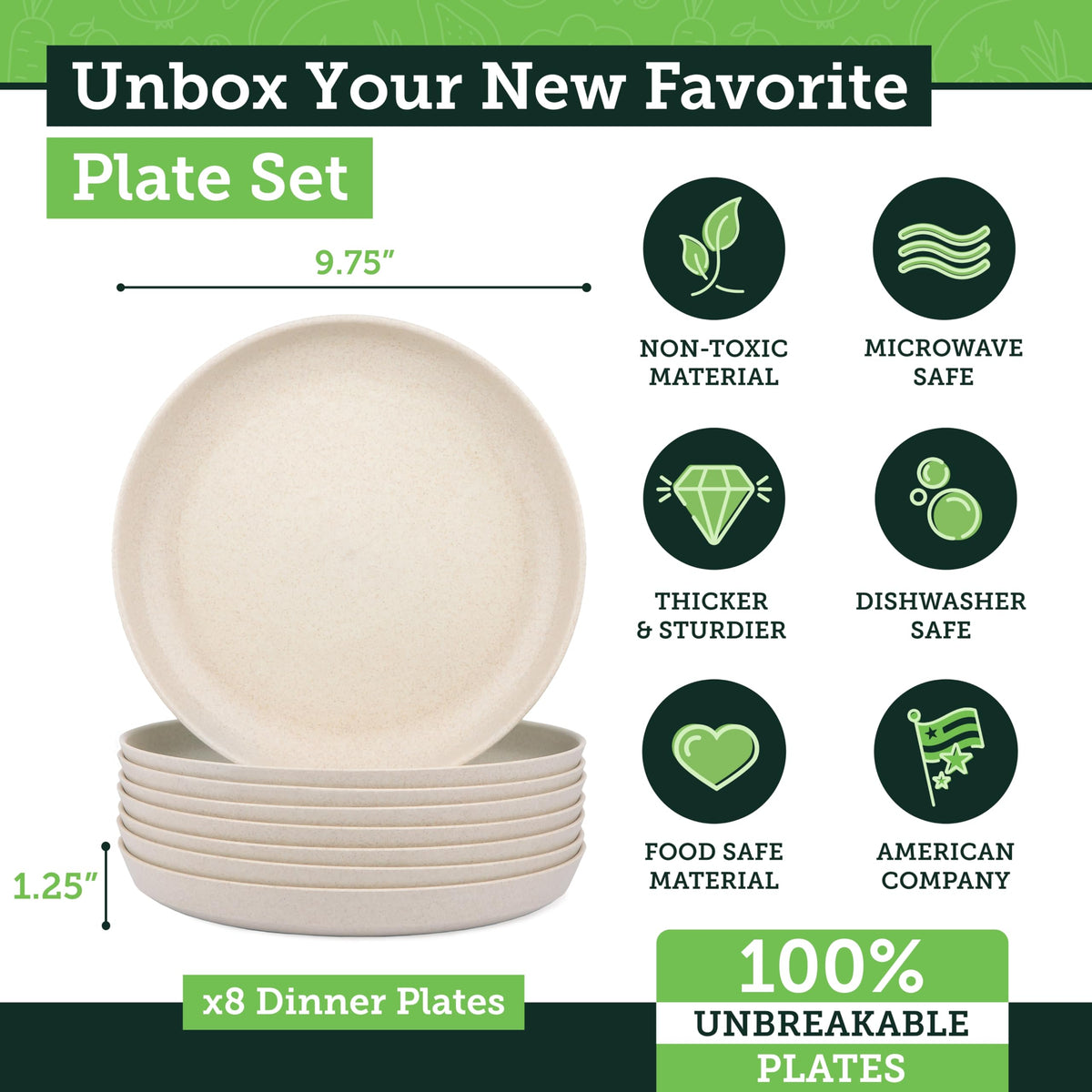 Grow Forward 8-pack plates are microwave safe for quick reheats