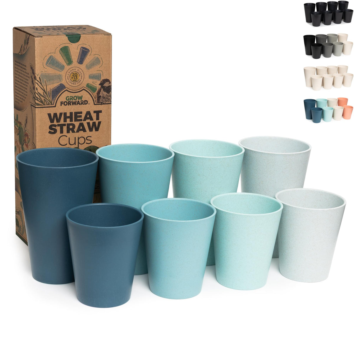 Grow Forward Seascape 13oz cup front view, durable BPA-free hydration for daily use.