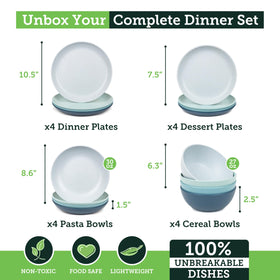 Grow Forward Seascape 27oz cereal bowls, lightweight and shatterproof for family breakfasts.