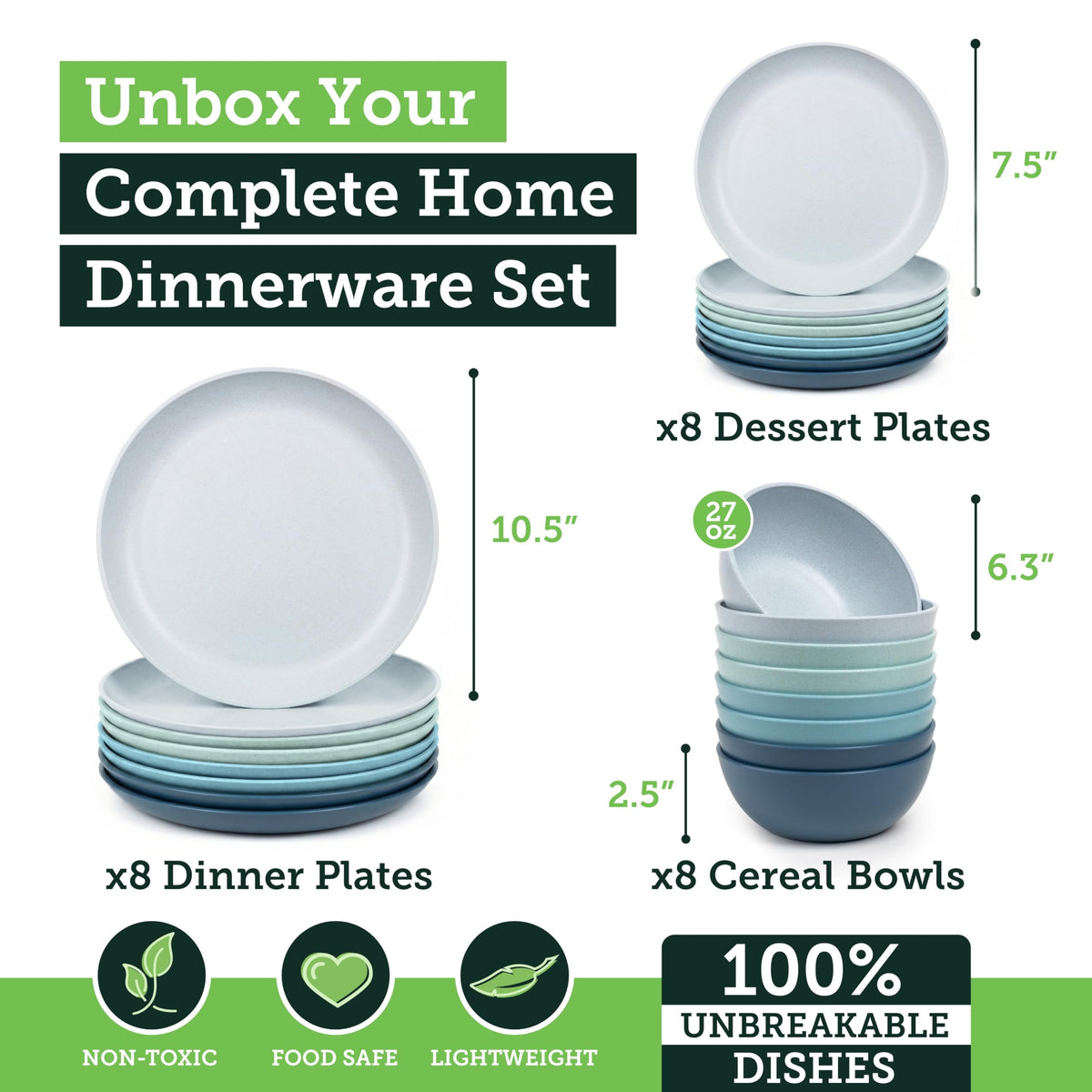 Grow Forward Seascape cereal bowls, microwave-safe and easy to clean after meals.