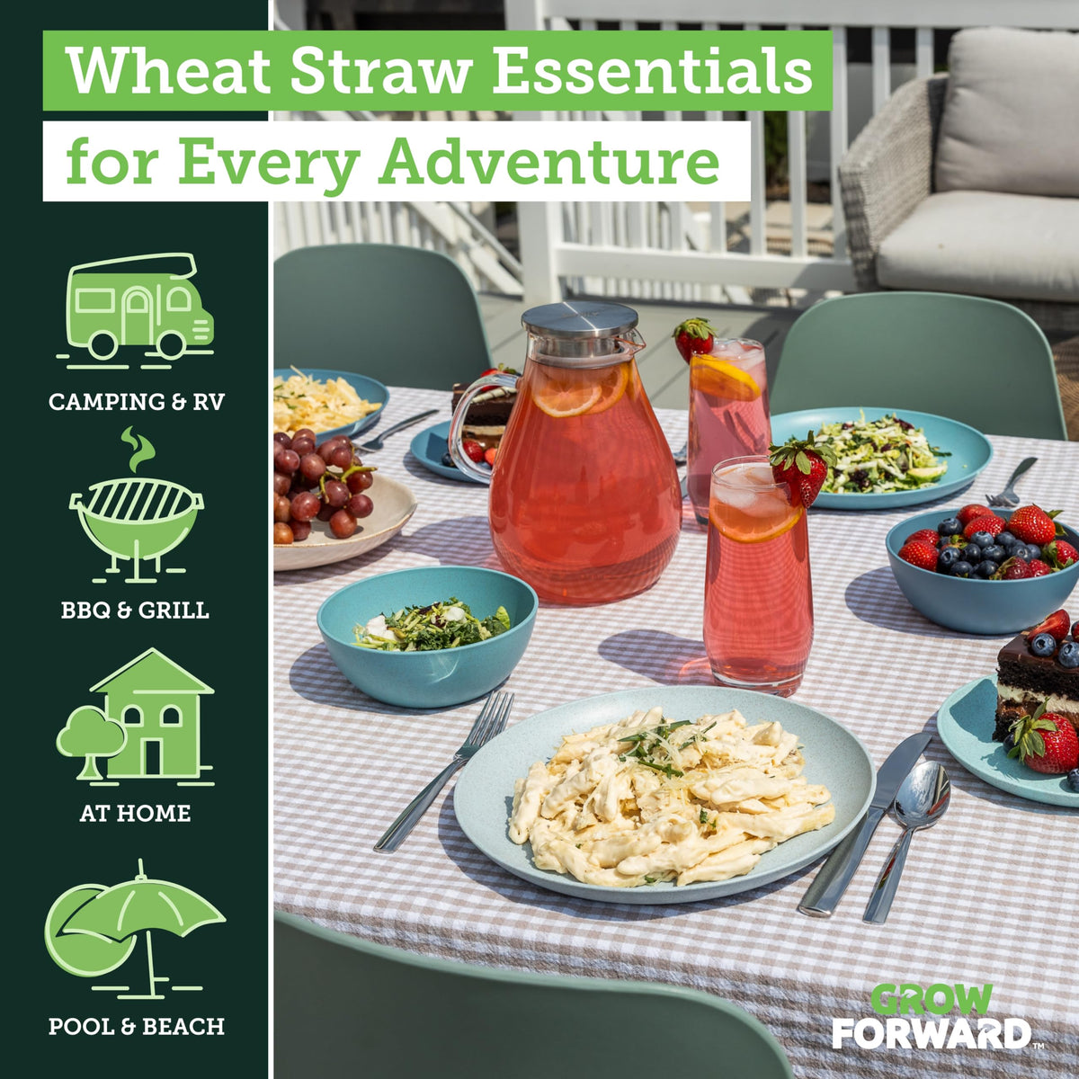 Grow Forward Seascape dessert plates, stylish and lightweight for everyday use.