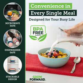 Grow Forward stackable dishware saving kitchen space