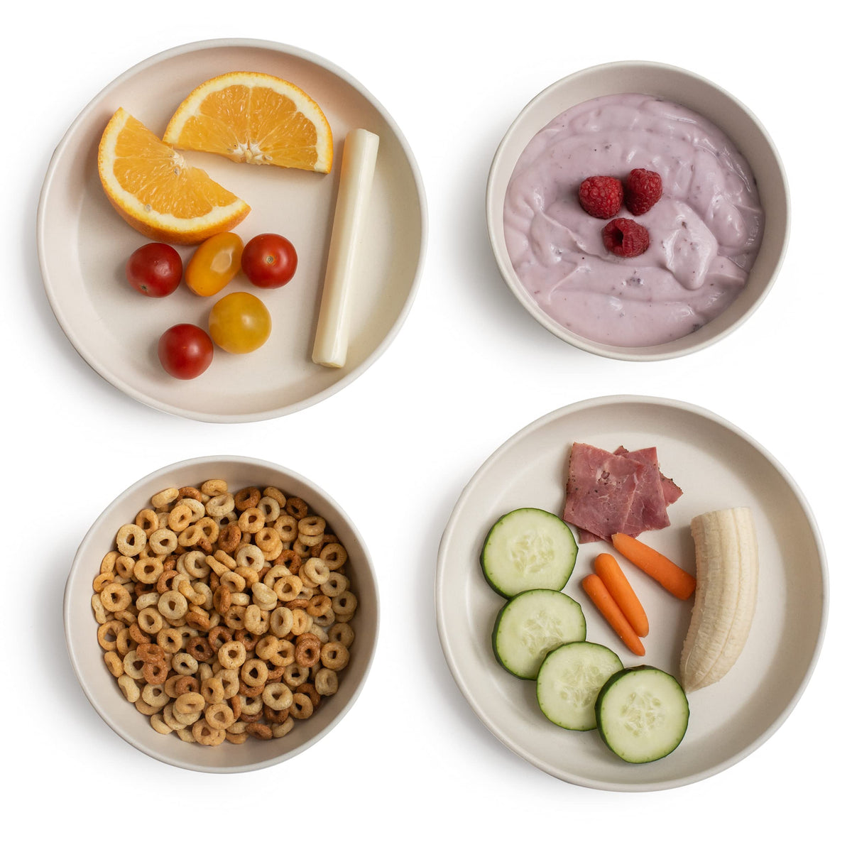 Grow Forward stackable dinnerware saves space in cabinets and for travel