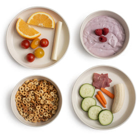 Grow Forward stackable dinnerware saves space in cabinets and for travel