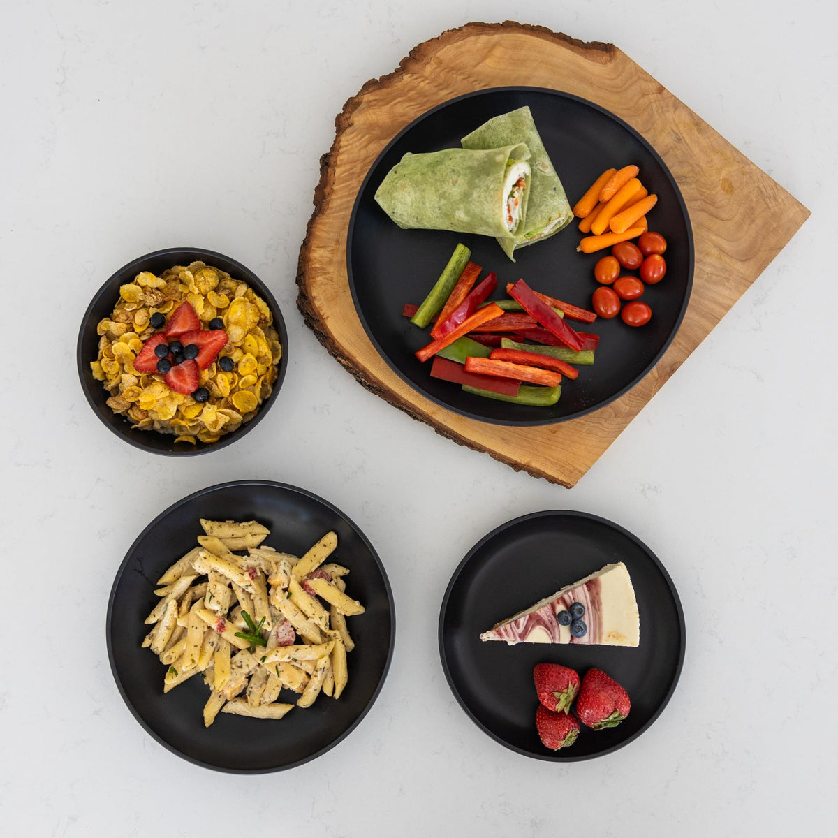 Grow Forward stackable design saves kitchen space during indoor meals and outdoor trips.