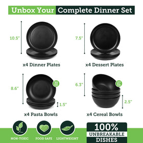 Grow Forward dishwasher-safe dinnerware ready for easy cleanup after meals.