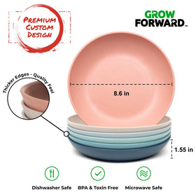 Grow Forward unbreakable design reduces breakage during indoor or outdoor dining.