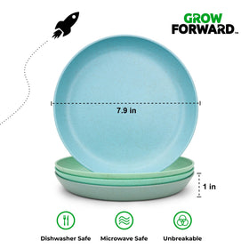 Grow Forward Wheat Straw Kids Bowls with high rims to reduce spills
