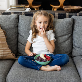 Grow Forward Wheat Straw Kids Plates with lip edges for easier scooping