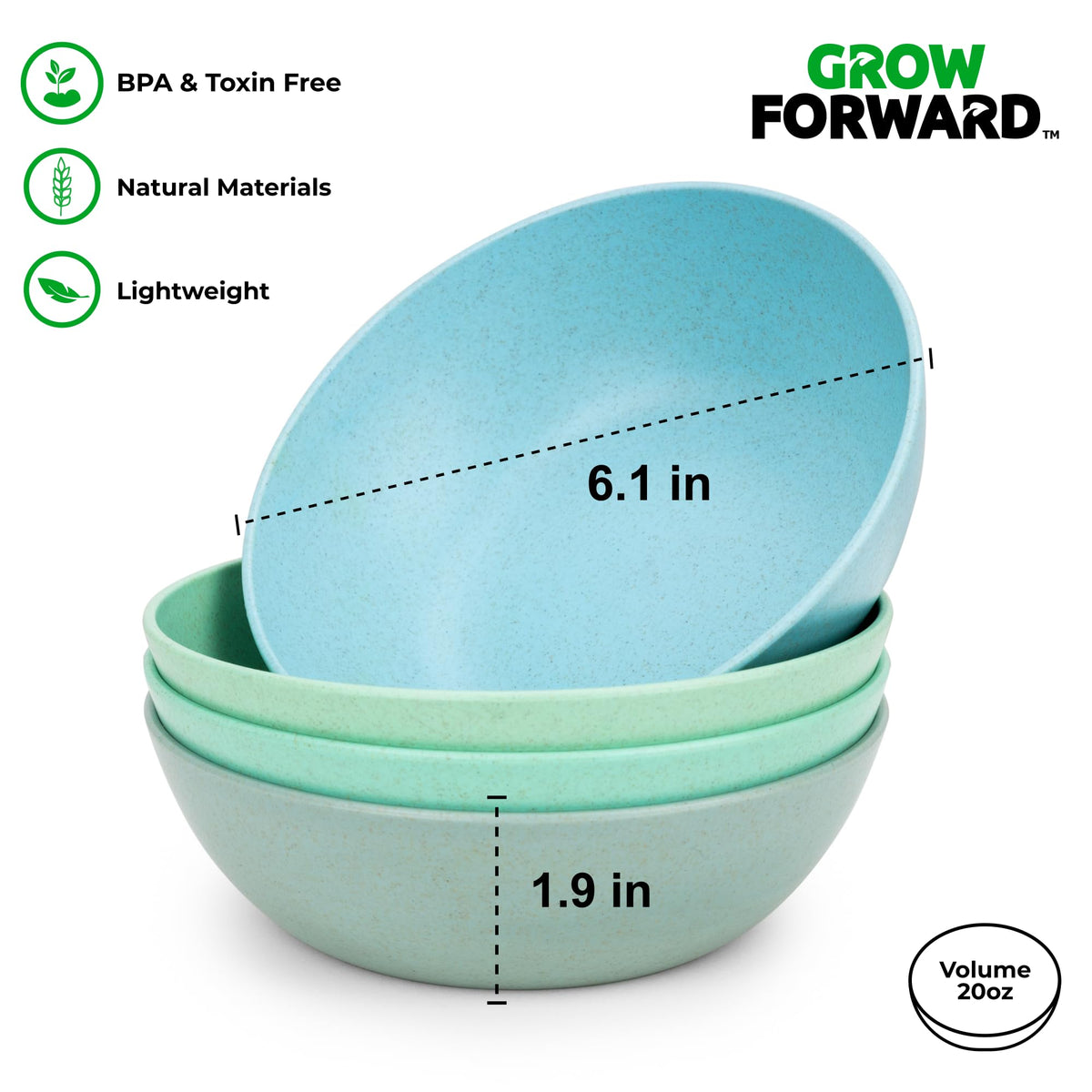 Grow Forward Wheat Straw Kids Plates microwave safe for quick reheats