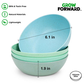 Grow Forward Wheat Straw Kids Plates microwave safe for quick reheats