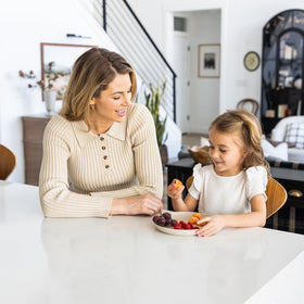 Grow Forward Wheat Straw Kids Plates Sahara dishwasher-safe for easy cleanup.