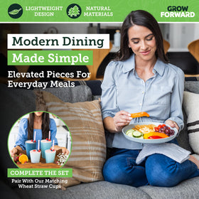 Grow Forward Seascape plate with colorful rim suits family meals and RV trips.