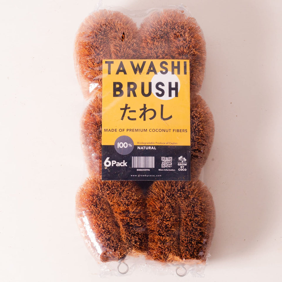 GrowByCoco tawashi brush pack for eco-friendly kitchen cleaning.
