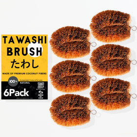 GrowByCoco tawashi brush removing dirt from fresh fruits.