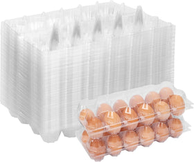 GRRONZEE 60-pack jumbo egg cartons with transparent, stackable design for clear inspection and display.